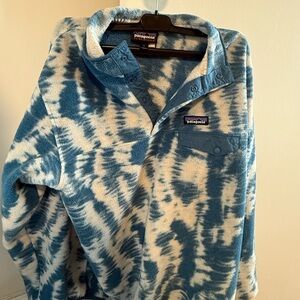 Patagonia Synchilla Blue and White Fleece Jacket